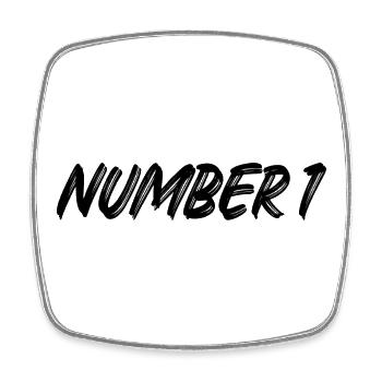 Number 1 - eins - erster - erste - 1 - Nummer 1 - Viereckiger Kühlschrankmagnet - Weiß - Vorne