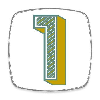 1. 1 JAHR. 1. JAHRESTAG. 1 JAHR GEBURTSTAG - Viereckiger Kühlschrankmagnet - Weiß - Vorne