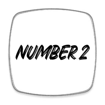 Number 2 - zwei - zweiter - zweite - 2 - Nummer 2 - Viereckiger Kühlschrankmagnet - Weiß - Vorne