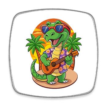 Lustige Schlange Sommer Strand Sonnenbrille Hawaiianisch - Viereckiger Kühlschrankmagnet - Weiß - Vorne