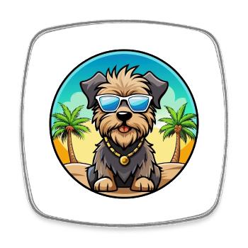 Lunettes de soleil Bouvier Des Flandres Dog Breed Cartoon - Magnet carré - blanc - Devant