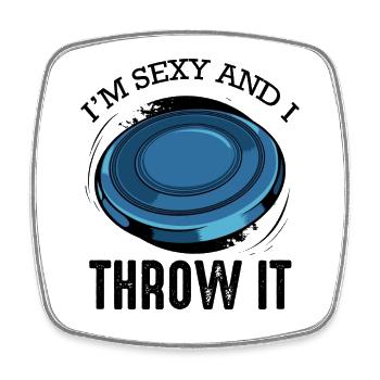Disc golf saying funny pun frisbee gift - Square fridge magnet - white - Front