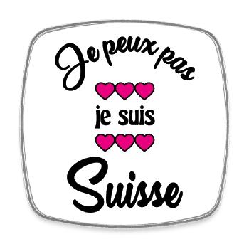 SCHWEIZ. HUMOR. LAND. FLAGGE. GENF. LAUSANNE - Viereckiger Kühlschrankmagnet - Weiß - Vorne