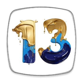 NO. 13 NUMBER 13 COOL 13TH BIRTHDAY - Square fridge magnet - white - Front