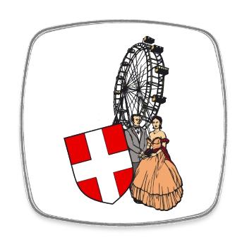 Vienna Panorama - Square fridge magnet - white - Front