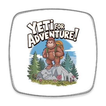 Yeti For Adventure - Square fridge magnet - white - Front