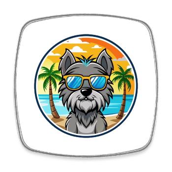 Bouvier Des Ardennes Hunderasse Cartoon Sonnenbrille - Viereckiger Kühlschrankmagnet - Weiß - Vorne
