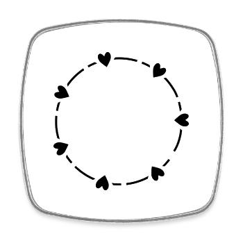 Coeur symbole cercle amour cadeau - Magnet carré - blanc - Devant