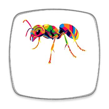 fourmi fourmi de forêt fourmi de feu insecte fourmis mignonnes - Magnet carré - blanc - Devant