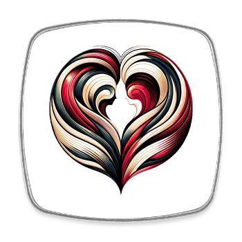 Design abstrait Saint-Valentin - Magnet carré - blanc - Devant