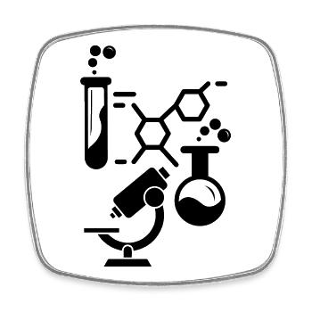 Neurons Chemistry Science Periodic Table Laboratory - Square fridge magnet - white - Front