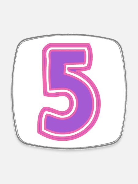 5. 5 ANS. 5e ANNIVERSAIRE. ANNIVERSAIRE 5 ANS - Magnet carré - blanc