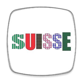 SUISSE. PAYS - Magnet carré - blanc - Devant
