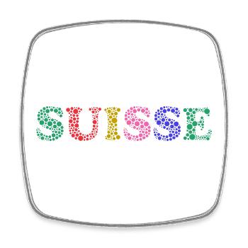 SUISSE. PAYS - Magnet carré - blanc - Devant