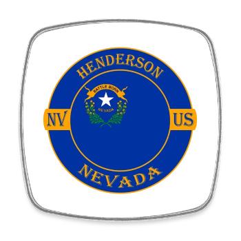Henderson Nevada Flagge USA Reise Souvenir Abzeichen - Viereckiger Kühlschrankmagnet - Weiß - Vorne