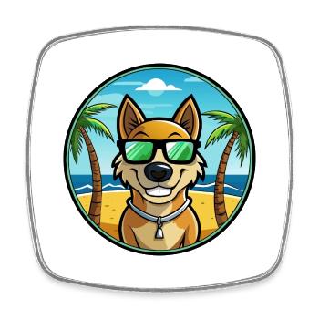 Alano Español Hunderasse Cartoon Sonnenbrille Strand - Viereckiger Kühlschrankmagnet - Weiß - Vorne