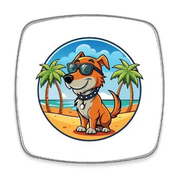 Polnische Jagdhund Hund Rasse Cartoon Sonnenbrille - Viereckiger Kühlschrankmagnet - Weiß - Vorne