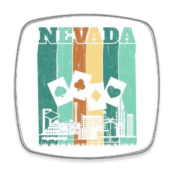 Nevada USA Bundesland Amerika Nevadan Carson City - Viereckiger Kühlschrankmagnet - Weiß - Vorne