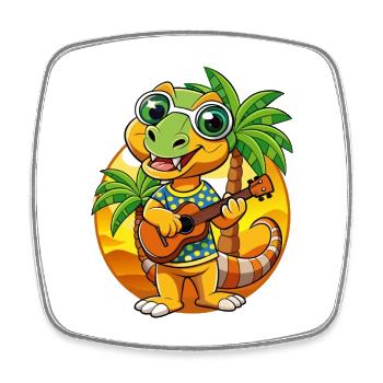 Lustige Schlange Sommer Strand Sonnenbrille Hawaiianisch - Viereckiger Kühlschrankmagnet - Weiß - Vorne