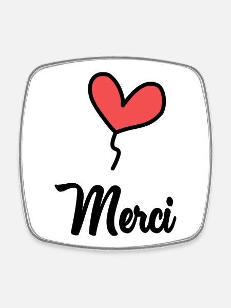 MERCI. MAÎTRESSE. MAÎTRE - Magnet carré - blanc