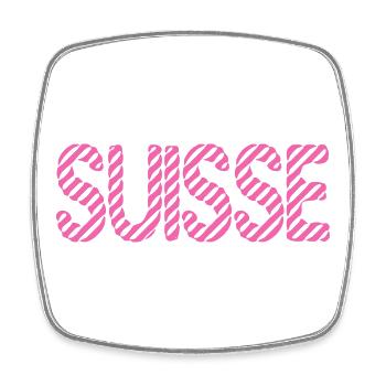 SUISSE. PAYS. GENEVE. HUMOUR. DRAPEAU. GENEVE - Magnet carré - blanc - Devant