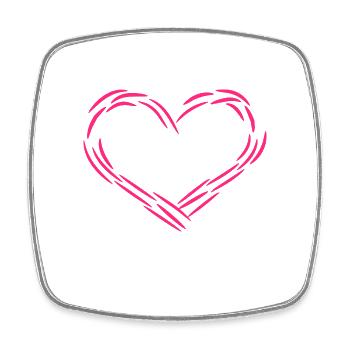 Coeur conception ligne icône amour rose cadeau - Magnet carré - blanc - Devant