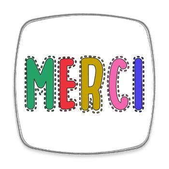 MERCI. MAÎTRESSE. MAÎTRE. MERCI MAÎTRESSE - Magnet carré - blanc - Devant