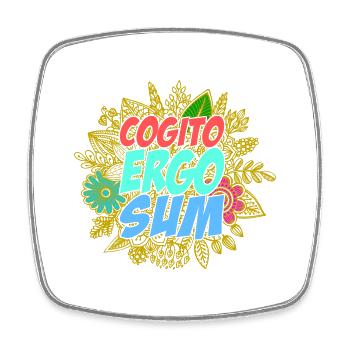 Cogito ergo sum - Viereckiger Kühlschrankmagnet - Weiß - Vorne