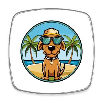 Polnische Jagdhund Hund Rasse Cartoon Sonnenbrille - Viereckiger Kühlschrankmagnet - Weiß - Vorne