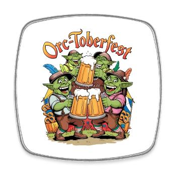 Orc-toberfest - Square fridge magnet - white - Front