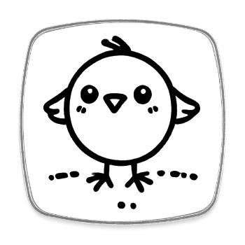 Cheeky Chick - Square fridge magnet - white - Front