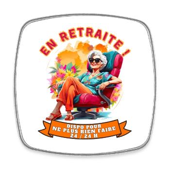 Retraitée libre et coloré - Magnet carré - blanc - Devant