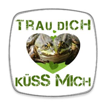 küss mich Frosch verzaubert - Viereckiger Kühlschrankmagnet - Weiß - Vorne