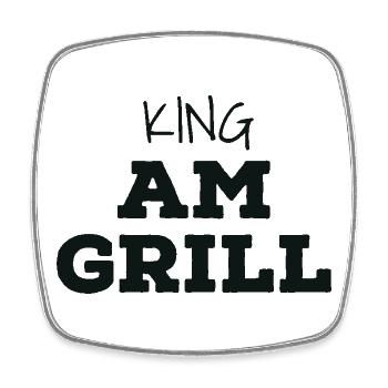 King au grill - Magnet carré - blanc - Devant