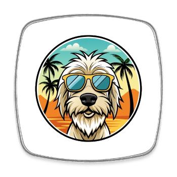 Spinone Italiano Hunderasse Cartoon Sonnenbrille Strand - Viereckiger Kühlschrankmagnet - Weiß - Vorne