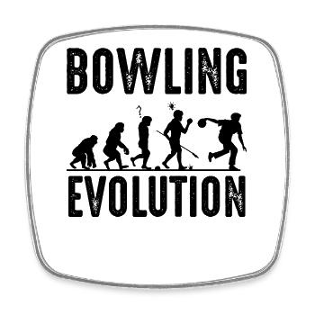 Bowling - Magnet carré - blanc - Devant