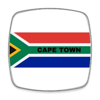 Le Cap dans le drapeau sud-africain - Magnet carré - blanc - Devant