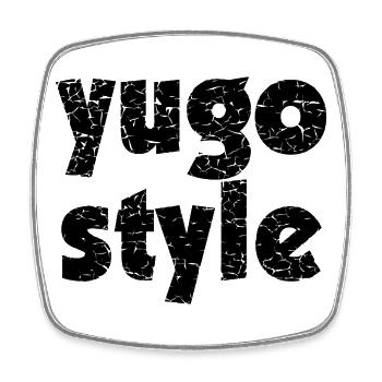 style yugo - style unifié des Balkans - Magnet carré - blanc - Devant