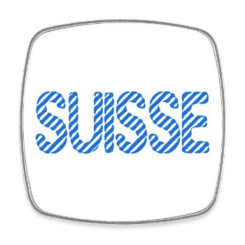 SUISSE. HUMOUR. PAYS. DRAPEAU - Magnet carré - blanc - Devant