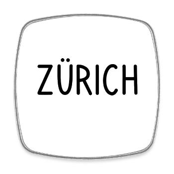 Zurich - Square fridge magnet - white - Front