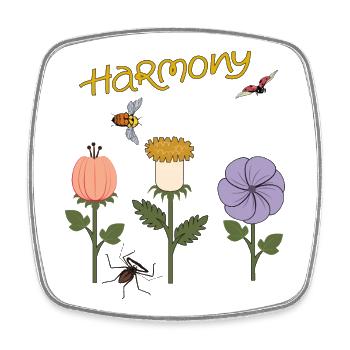 Harmony Flowers - Square fridge magnet - white - Front