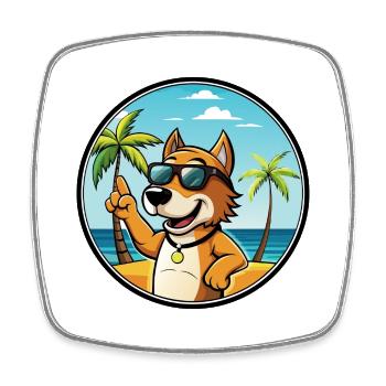 Auvergne Vorstehhund Rasse Cartoon Sonnenbrille Strand - Viereckiger Kühlschrankmagnet - Weiß - Vorne