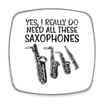 Saxophone Arten - Viereckiger Kühlschrankmagnet - Weiß - Vorne