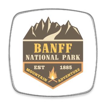 Banff Canada Park Moose Moose Backcountry Camping - Magnet carré - blanc - Devant