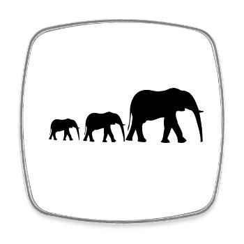 famille éléphant - Magnet carré - blanc - Devant