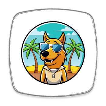 Smaland Hound Hund Rasse Cartoon Sonnenbrille Strand - Viereckiger Kühlschrankmagnet - Weiß - Vorne