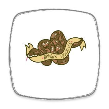 Lauernde Python Schlangenfreund - Viereckiger Kühlschrankmagnet - Weiß - Vorne
