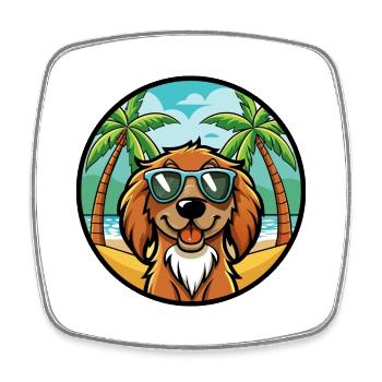 Boykin Spaniel Hunderasse Cartoon Sonnenbrille Strand - Viereckiger Kühlschrankmagnet - Weiß - Vorne