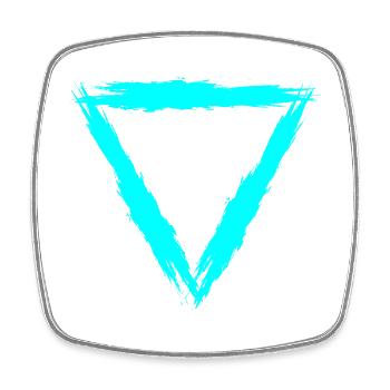 Element Symbol Wasser - Viereckiger Kühlschrankmagnet - Weiß - Vorne