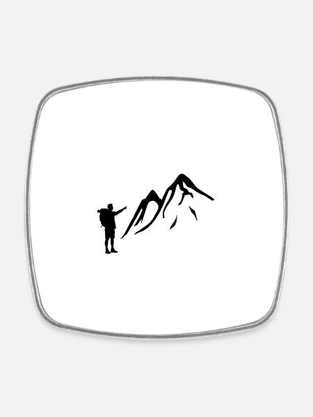 Trekking - Square fridge magnet - white